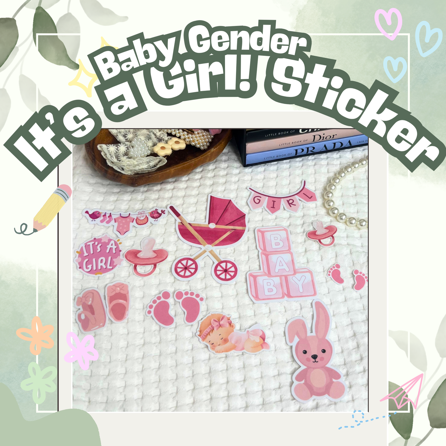 It’s a Girl Stationery Sticker