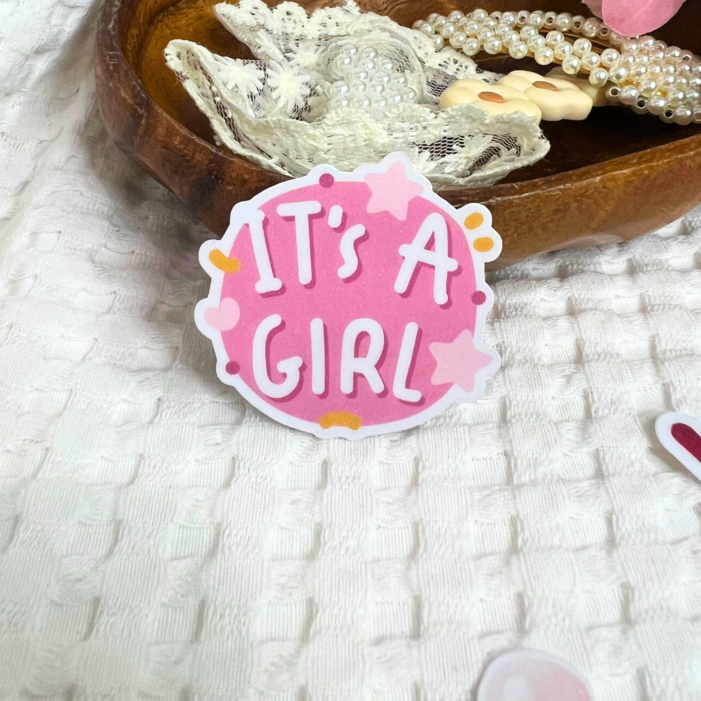 It’s a Girl Stationery Sticker - Precious Gabriel Australia