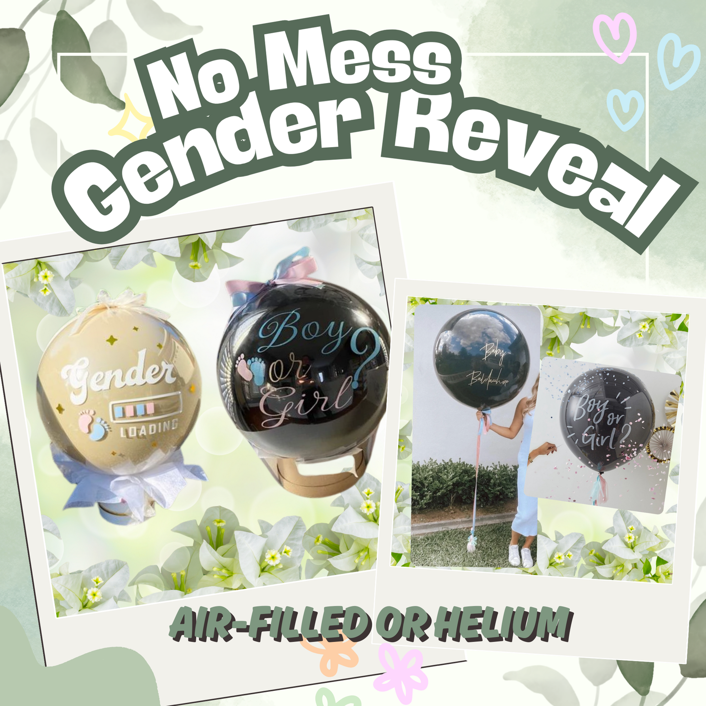 No Mess Gender Reveal Balloon - Precious Gabriel Australia