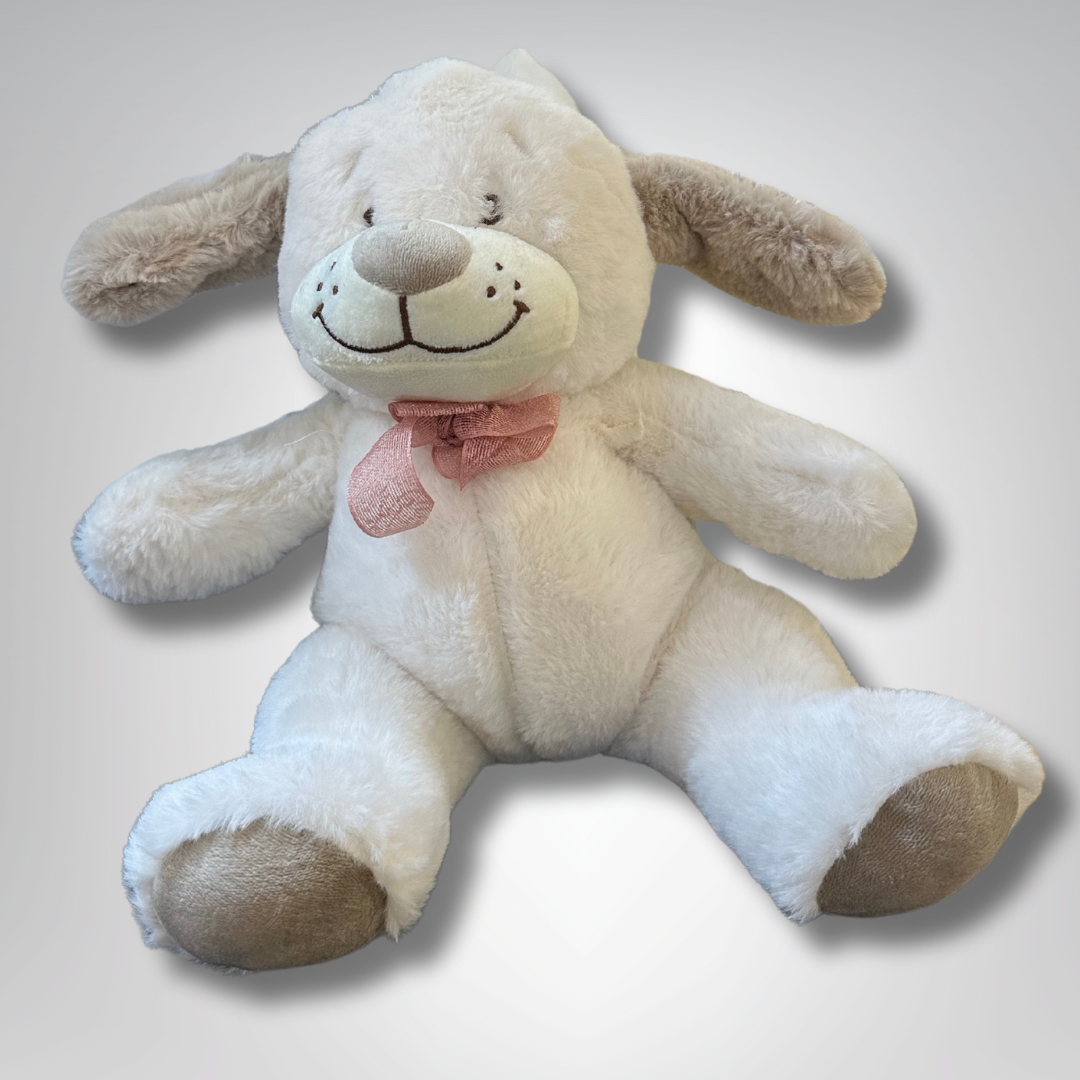 White Teddy Bear with Pink Bow Soft Toy - Precious Gabriel Australia