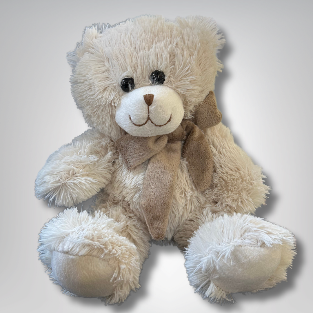 Teddy Bear with Cream Bow Soft Toy - Precious Gabriel Australia