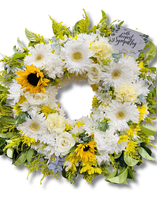White Sympathy Wreath - Precious Gabriel Australia